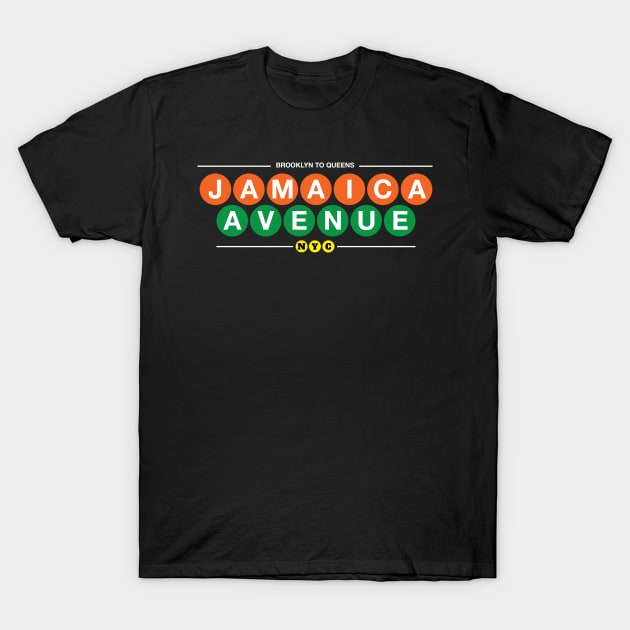 Jamaica Avenue T-Shirt by nycsubwaystyles